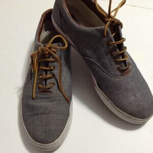 Polo Ralph Lauren Shoes Mens 11D Vaughn CambrayLeather Sneaker Vtg Boat Red Pony